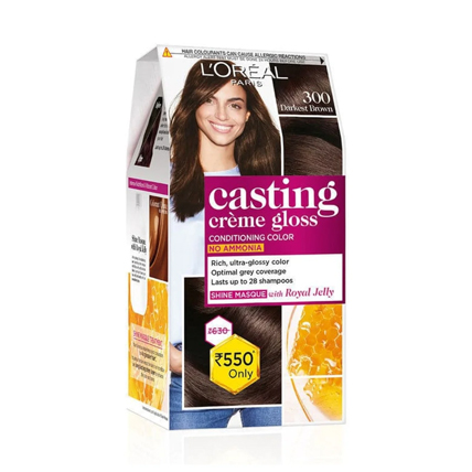 Loreal Paris Hair Colour Casting Creme Gloss Darkest Brown 300